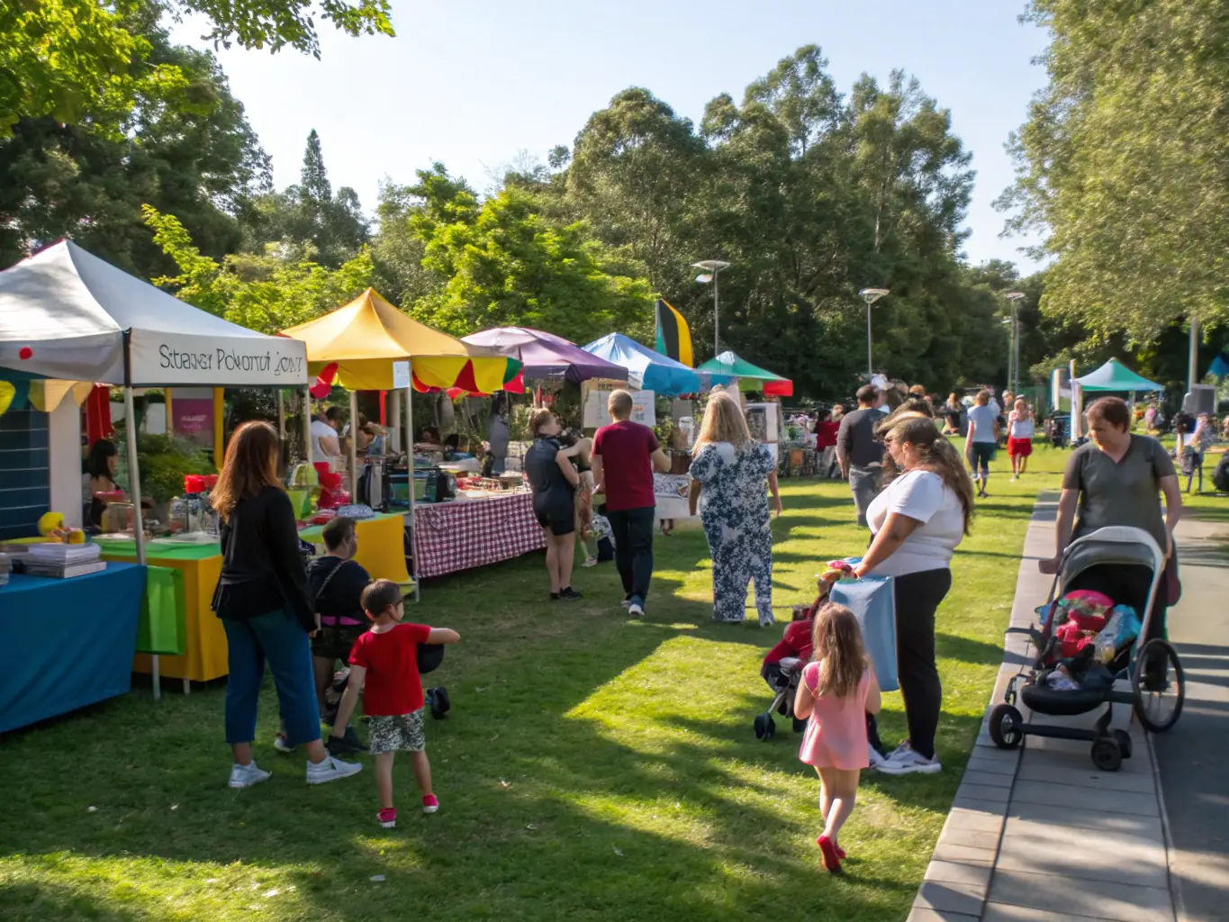 A photograph depicting a community event organized by LES AMIS DU PONT DE SAINT-PIERRE, showcasing local artisans and historical displays, highlighting the organization's role in promoting cultural awareness.